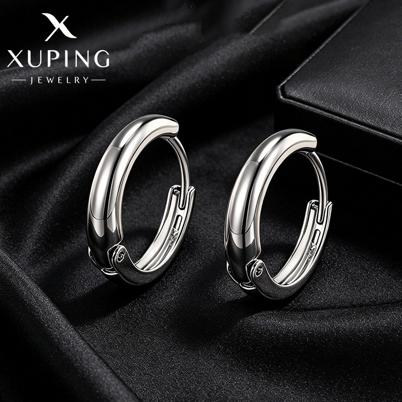 Xuping joyería estilo de moda europea y americana aretes exagerados doble fila brillante aretes de aretes de arroz de arroz pendientes de arroz transfronterizos aretes al por mayor