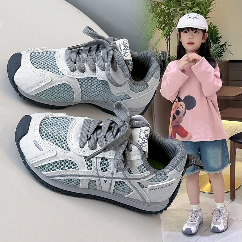 Zapatos casuales de moda para niñas versátiles primavera y otoño 2026 nuevos zapatos de malla transpirables para niños zapatos de entrenamiento moral para niños image 4