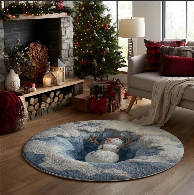 Navidad transfronteriza sala de estar gran área alfombra de terciopelo de cristal alfombra 3D alfombra de decoración de perlas visuales estereoscópicas image 10