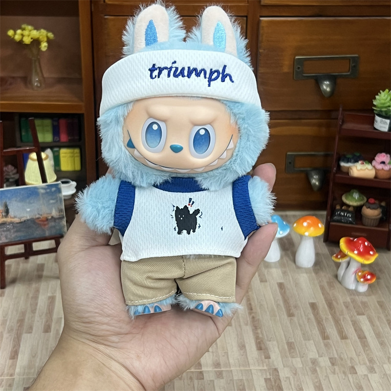 适用17cm拉布布labubu娃衣一二三代潮玩公仔着替娃衣服渐变怪兽|undefined