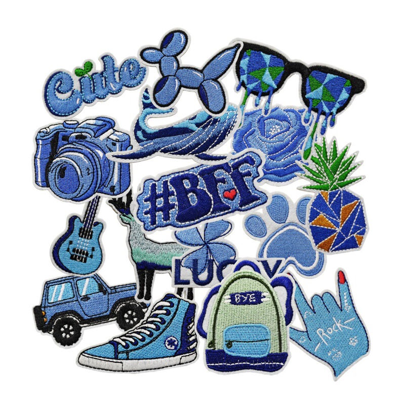 Graffiti Cloth Sticker Decorative Guitar Luggage Embroidery Sticker Explosive Cross-border Sticker Notebook Waterproof Wholesale Car