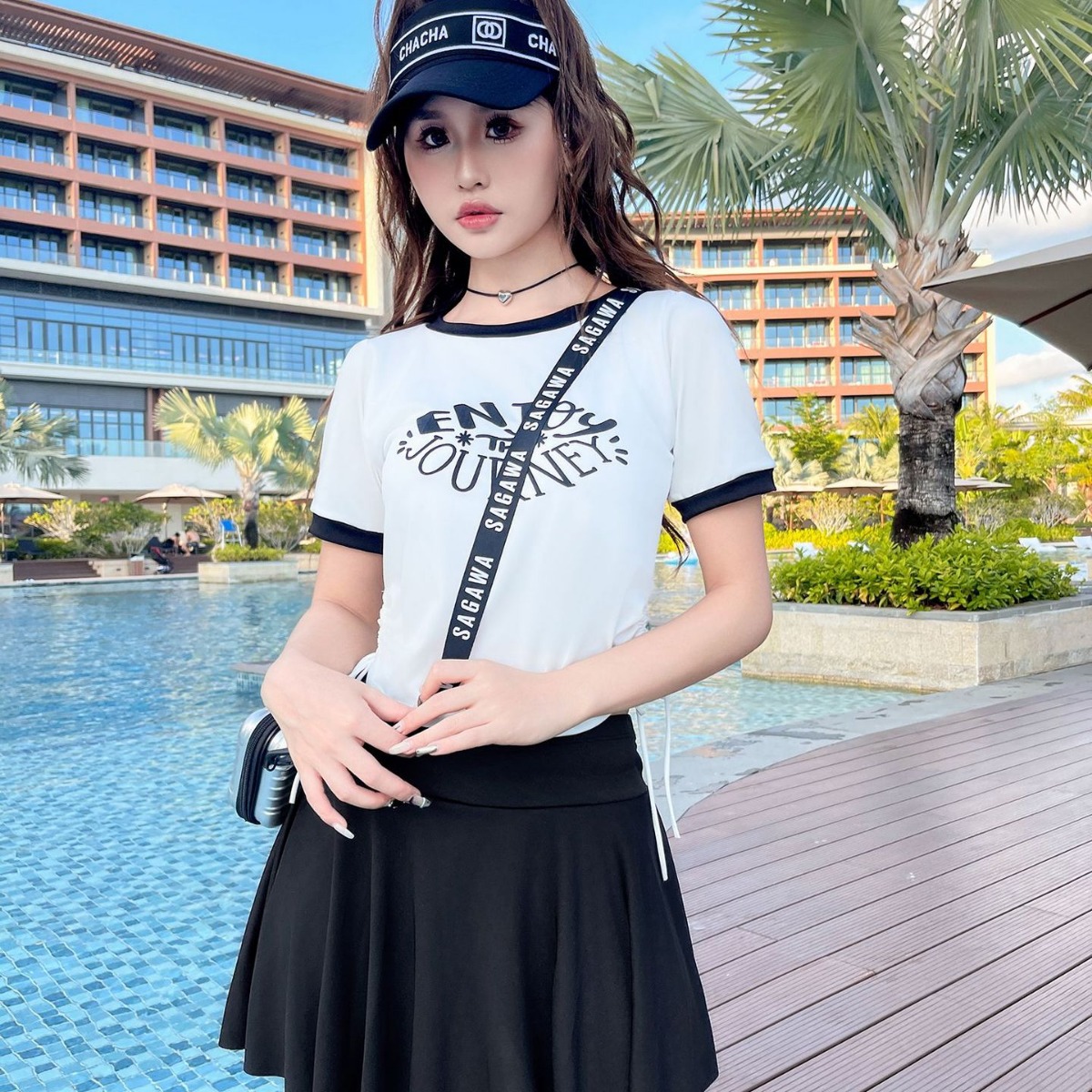 2024 new large size swimsuit women's split body loose and flat…