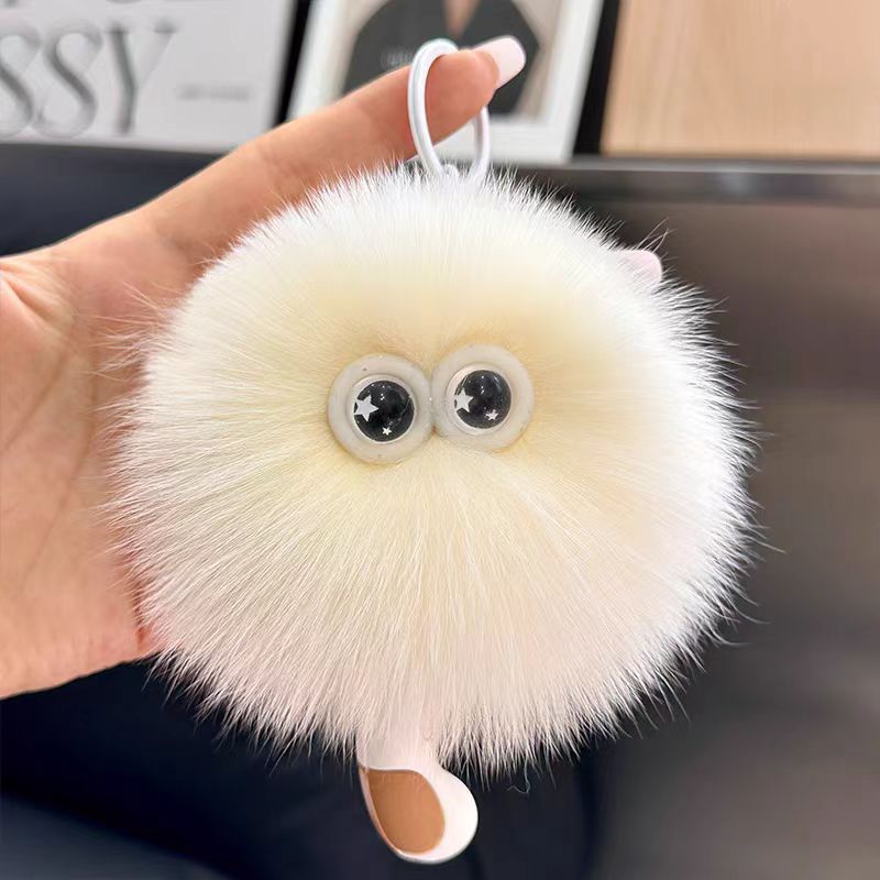 verdadero zorro pelo gatito colgante lindo peluche red rojo llavero de automóvil bolso colgante regalo de cumpleaños