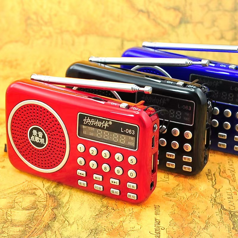 Happy Companion L063 Card Mini Speaker Portable Digital Karaoke Radio for Elderly with Audio Recording Loop