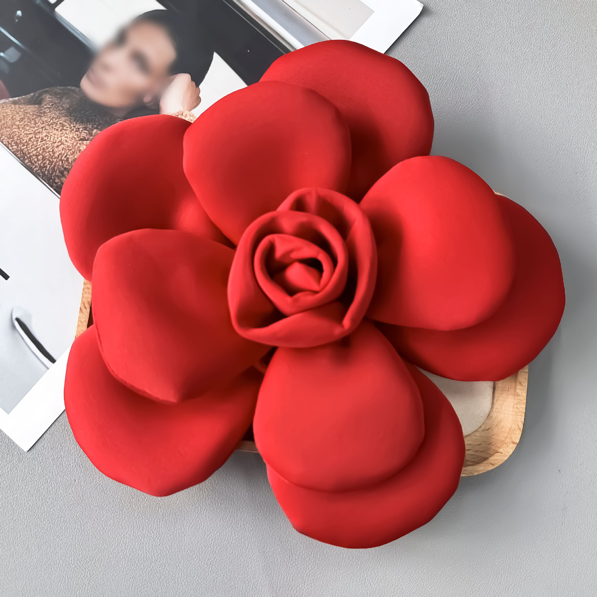Europa y América estereoscópicos camellia flores grandes flores pectoral bolsos accesorios vestidos ropa de baño accesorios de boda image 12