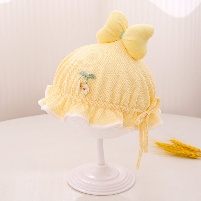 Baby algodón sombrero de embarazo primavera y otoño delgado mes pequeño bebé hombre y mujer sombrero de pescador ajustable sombrero de cuenca princesa recién nacido