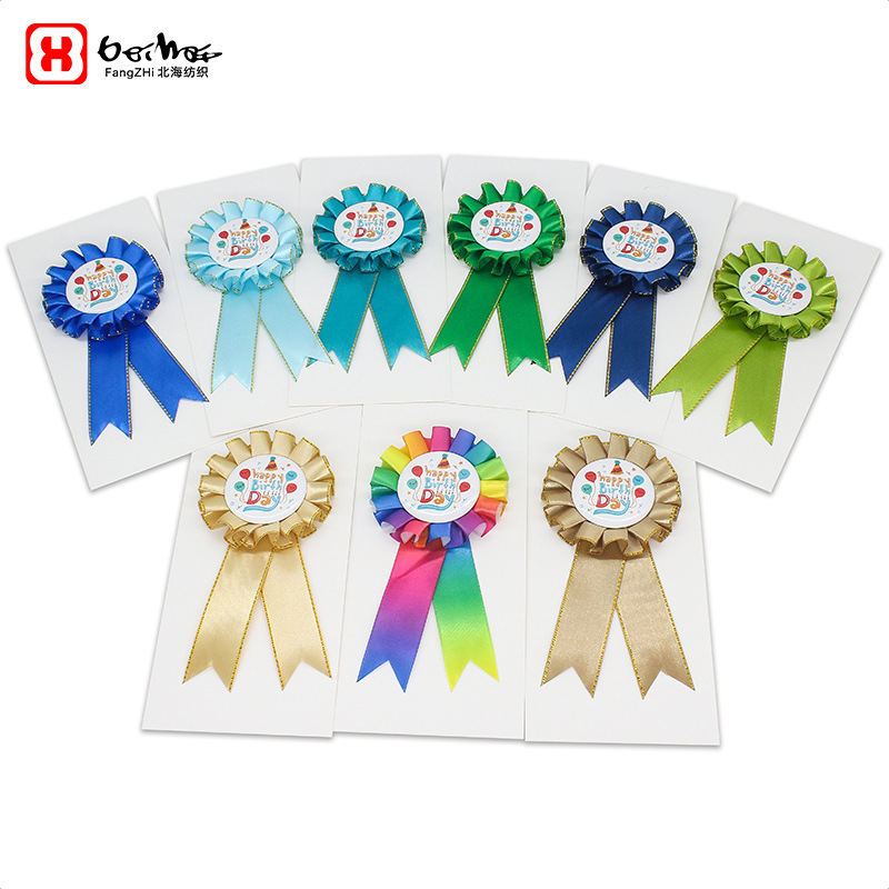 Fabricantes al por mayor cinta insignia festival creativo jardín de infantes flores pectoral insignia de estaño fiesta al por mayor