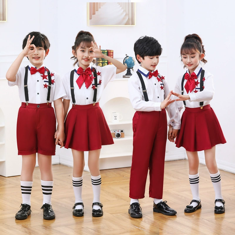 Учащиеся начальной и средней школы костюм для выступления хора детского сада хор Red Star сверкающая поэзия декламация Детский костюм для выступлений