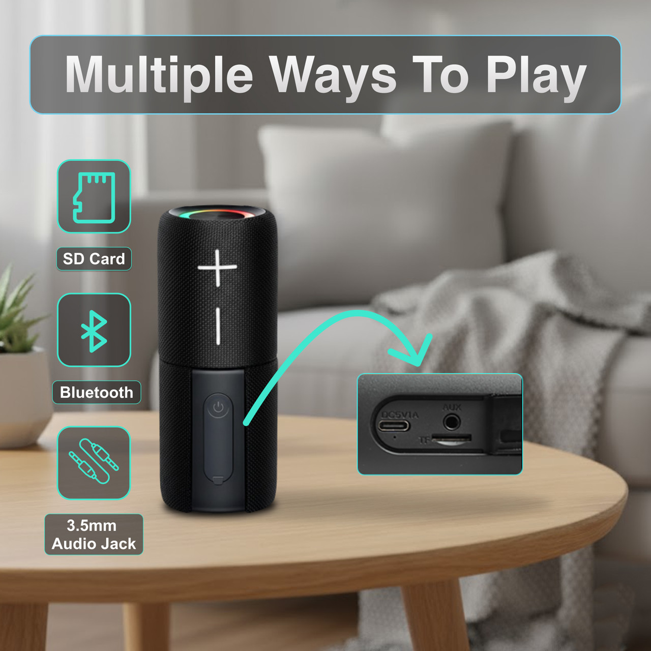 Nuevo altavoz Bluetooth TWS serie de altavoces magnéticos portátiles 2 - en - 1 altavoces inalámbricos al aire libre RGB colorido