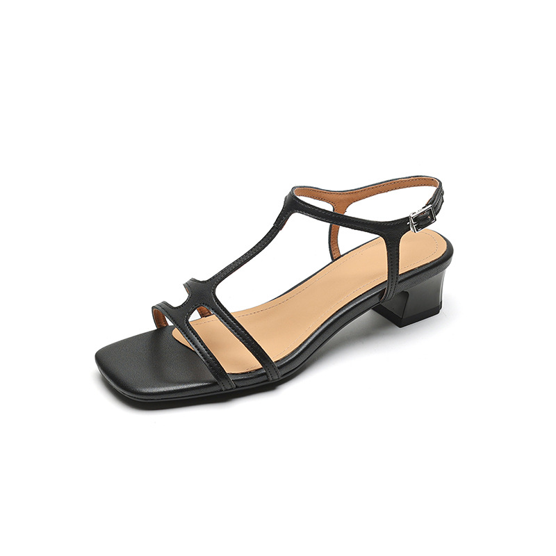 CHIKO Raeanne Open Toe Block Heels T-Strap Shoes