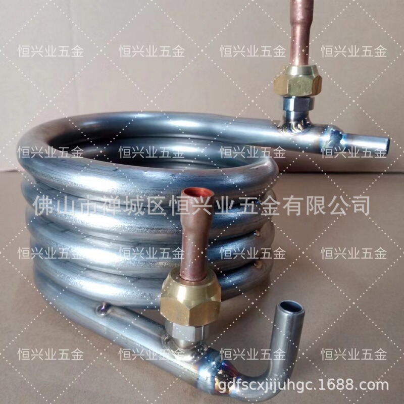 Pure Titanium Marine Coaxial Tube Heat Exchanger Spiral Titanium Tube Condenser Seawater Refrigeration Heat Exchanger Refrigeration Equipment