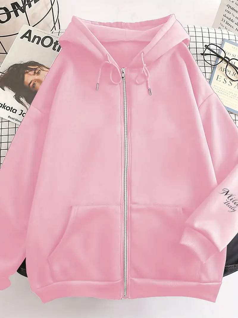 Women's Hooded Oversized Sweatshirt Jacket Print Design European American Style Fashion Fall Winter New Arrivals_ecoleips.com