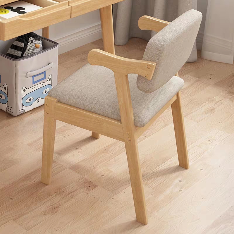Solid Wood Dining Chair, Home Desk Chair, Simple Office Sedentary Bedroom Computer Study Stool, Dormitory Writing Back Chair
