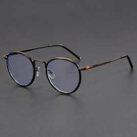 新款不规则复古圆眼镜近视可配高度数近视ins男女素颜茶色显脸小