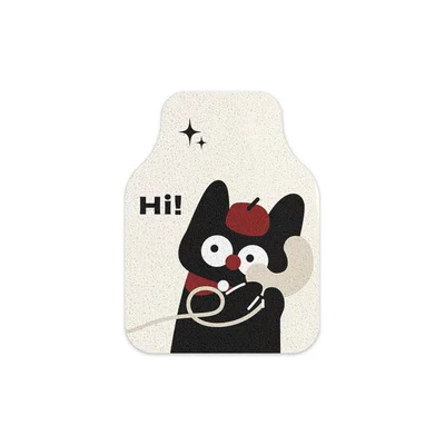 Cartoon Cute Simple Silk: Avtomobil döşəmə paspasları - kitten-telephone-single-front-row-silk-loop-5060cm1-piece