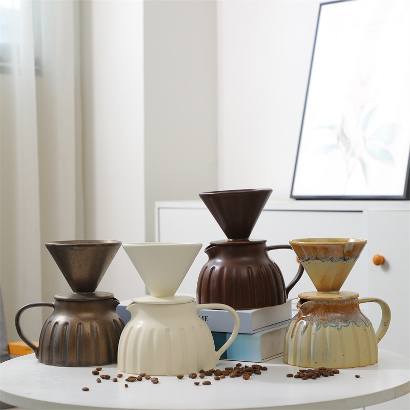 Ceramic Coffee Pot Set, Hand-Brewed Coffee Pot, Cross-Border Supply Sharing Pot, V60 Funnel Coffee Filter Cup, Filter Ceramic Coffee Pot Set, Hand-Brewed Coffee Pot, Cross-Border Supply Sharing Pot, V60 Funnel Coffee Filter Cup, Filter