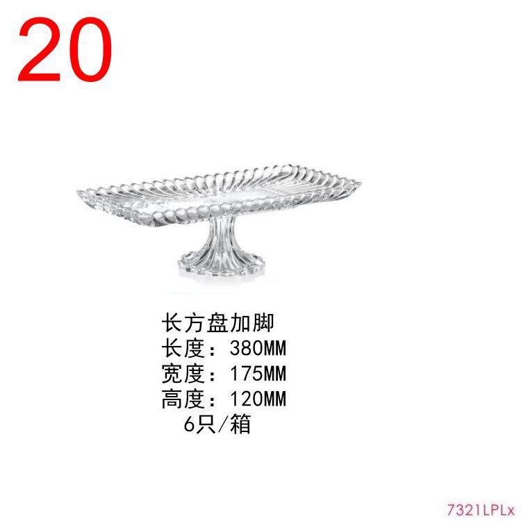 Luz de lujo de cristal plato de fruta KTV Hotel pierna alta grande tazón de fruta seca plato de aperitivos tazón de caramelo Cubo de fruta a rayas