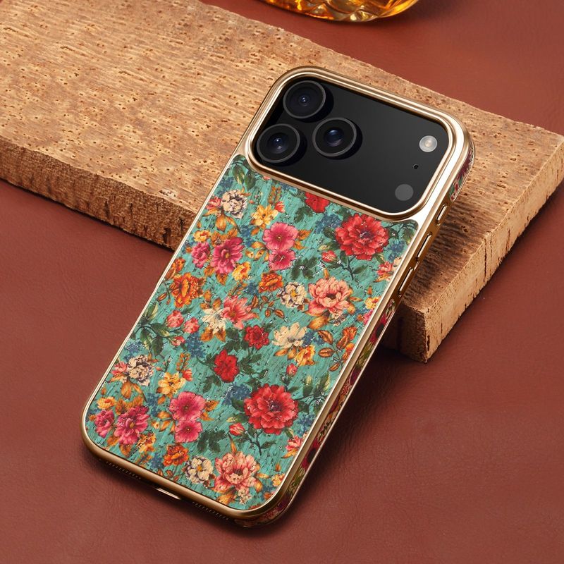 Denior苹果17ProMax软木手机壳iPhone17花语电镀壳17Pro保护套Air|undefined