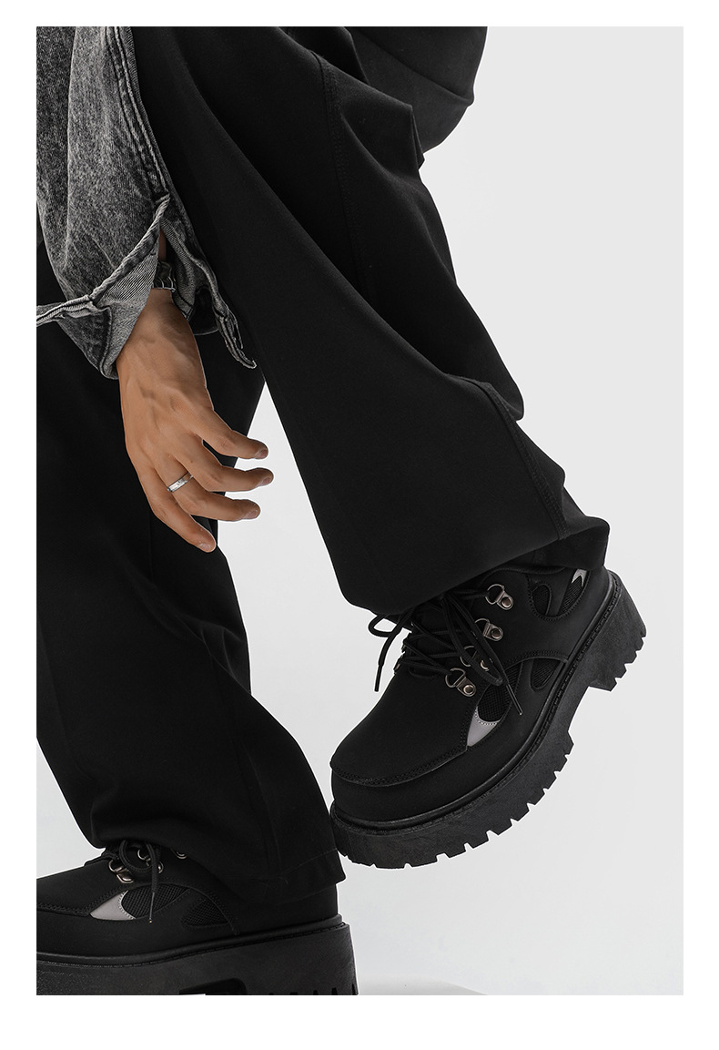 Herren Arbeitsschuhe Winter Outdoor Wandern wasserdicht und rutschfest Herren Freizeit Lederschuhe, schwarz Baustelle Arbeit_voghion.com