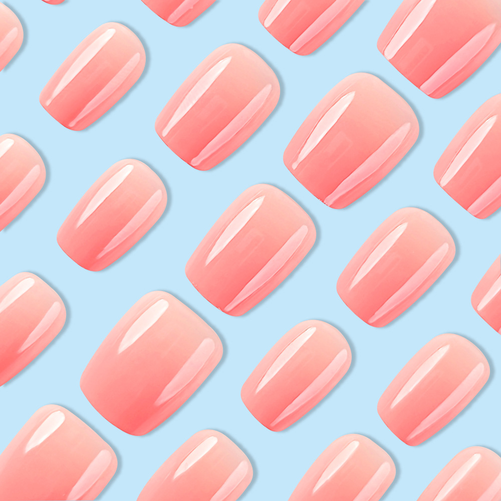 Paquete de 30 piezas de parche de uñas degradado rosa, pieza de armadura de estilo corto, pieza de uñas de sentido avanzado, pieza de uñas transfronteriza, tipo de uso