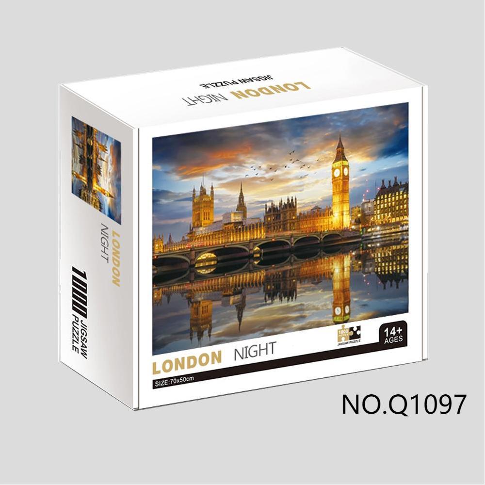 Puzzles de papel transfronterizos adultos 1000 piezas paisaje mapa de animales puzzle desempaquetado plano puzzle juguete regalo