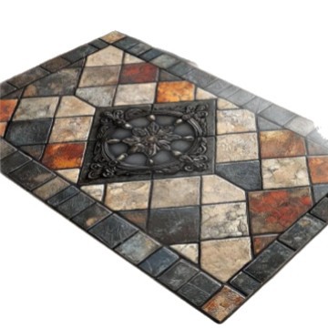 Temu venta caliente de baldosas retro americanas, patrón de entrada a la puerta, tapete de entrada, vellón de cristal, fácil de cuidar