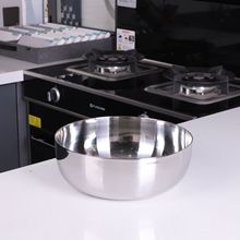 家用三层钢不锈钢镜光和面盆料理凉拌盆水果沙拉碗 烘培发面盆子