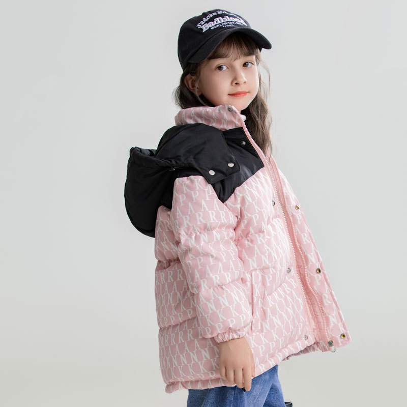 2023. aasta uus laste lühike, keskmise kuni suure suurusega poiste ja tüdrukute talvemantel valge pardiudusulgedega_voghion.com