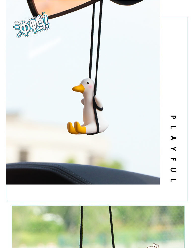 Cross-Border Swing Duck Internet Celebrity Duck Car Interior Rearview Mirror Hanging Ornament Car Decoration Automotive Supplies Crafts
