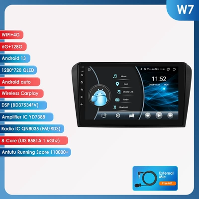 DVD Navigation, 04-09 Mazda3 Central Control Navigation - 6128g-wifi4g-lte-version-8581a-carplay-eight-core-9-inch-for-old-mazda-three-04-09