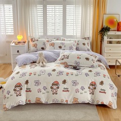 Simple and Elegant Suite High-End Bedding Student Sheet Set with Flocked and Thickened Small Freshness Four-Piece Set Winter Gift