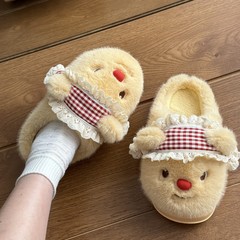 卡通可爱毛绒拖鞋女秋冬季新款防滑室内居家冬天加绒保暖棉拖鞋