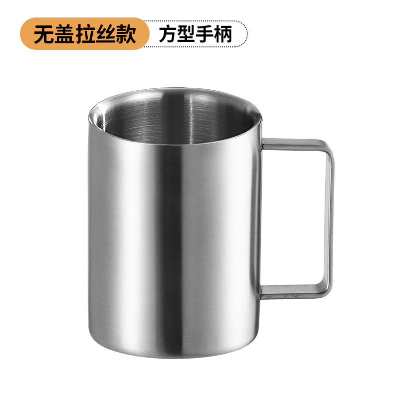 クロスボーダー316スチールマグカップ家庭用二重断熱子供口カップビジネスオフィス蓋付きコップ目盛り付き|undefined
