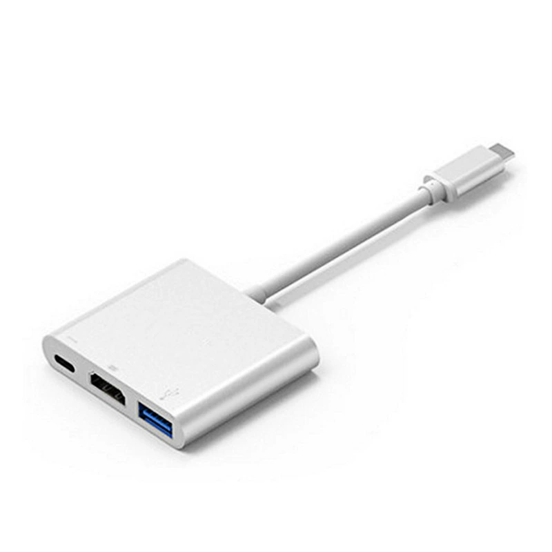 Type-C на HDMI + PD + USB3.0, USB3.1 кабель 3-в-1 для передачи HD-видео, Type-C мультимедийный адаптер