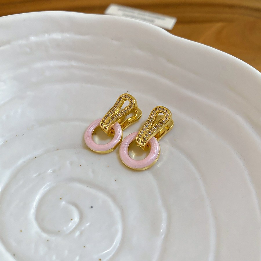 Aguja de plata Corea del Sur diamante Opal flor pendientes diseño fresco Rosa pendientes moda pendientes dulces al por mayor