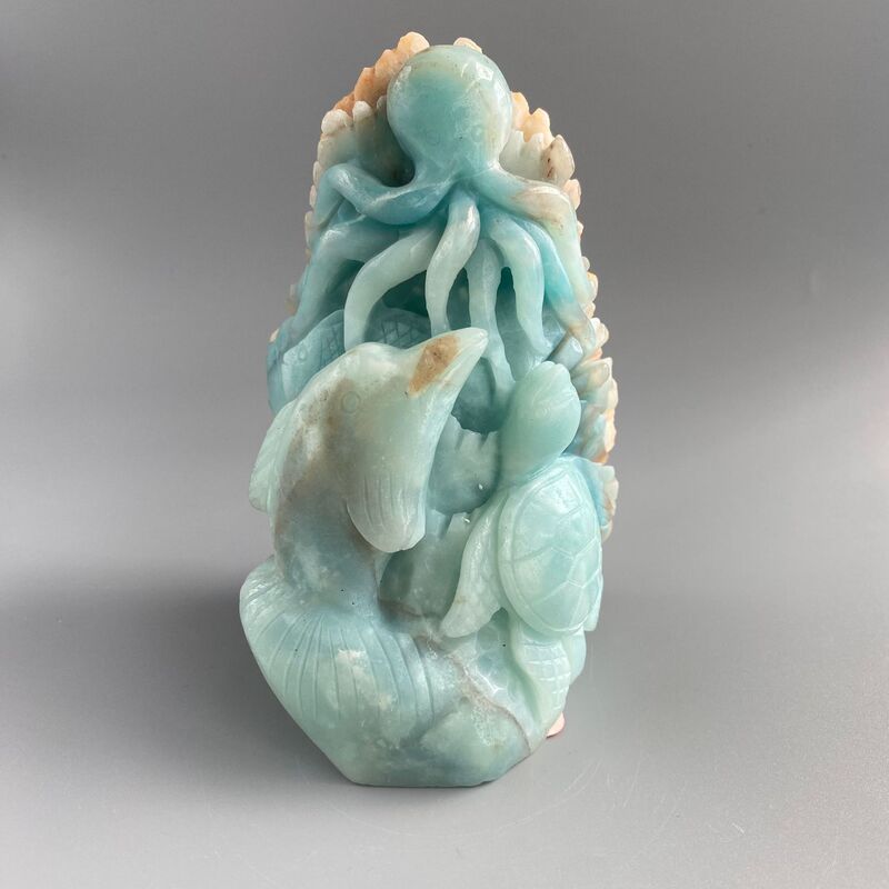 天然亚马逊多种动物手工雕刻件桌面摆件手工雕刻件装饰 图 3