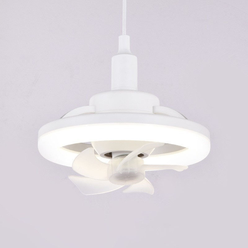 360 ° Ventilador de techo con luz oscilante para dormitorio, estudio, habitación infantil, baño, ventilador de techo con luz oscilante con montaje de tornillo E27