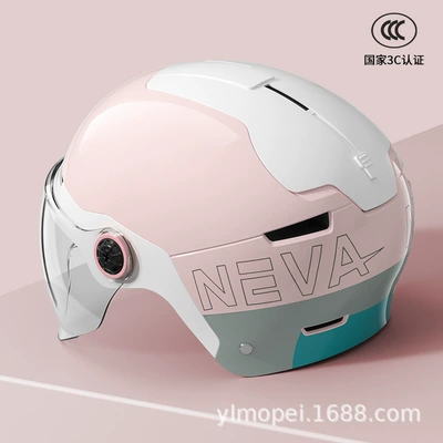 motorcycle summer battery bike riding – Motosiklet kaskı (dəbilqə) - cherry-powder-neva-flower-transparent-short-mirror