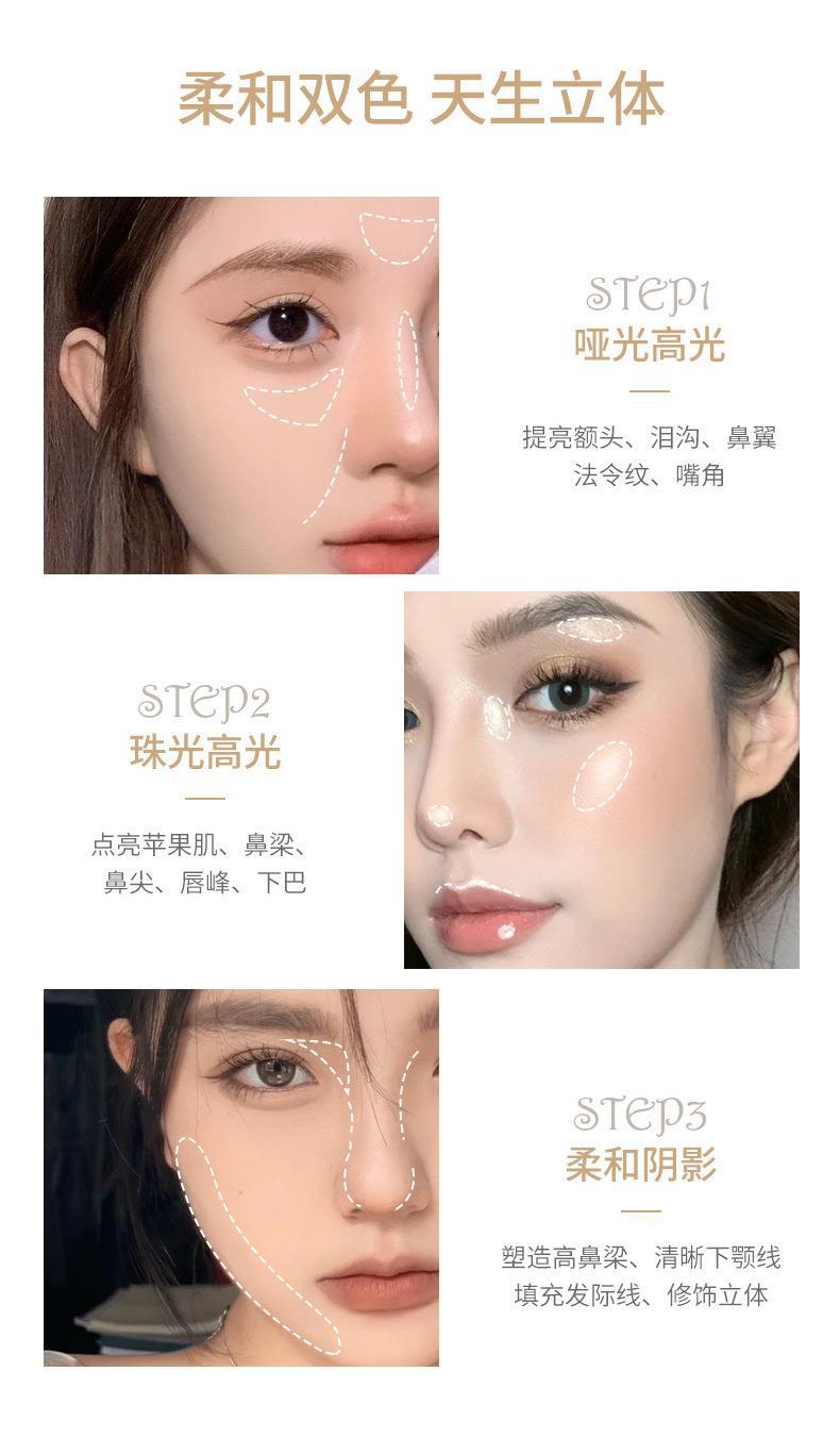 kakashow Two-color Highlighter Contouring Stick, brightening Highlighter Stick, Double-headed natural waterproof concealer makeup wholesale undefined