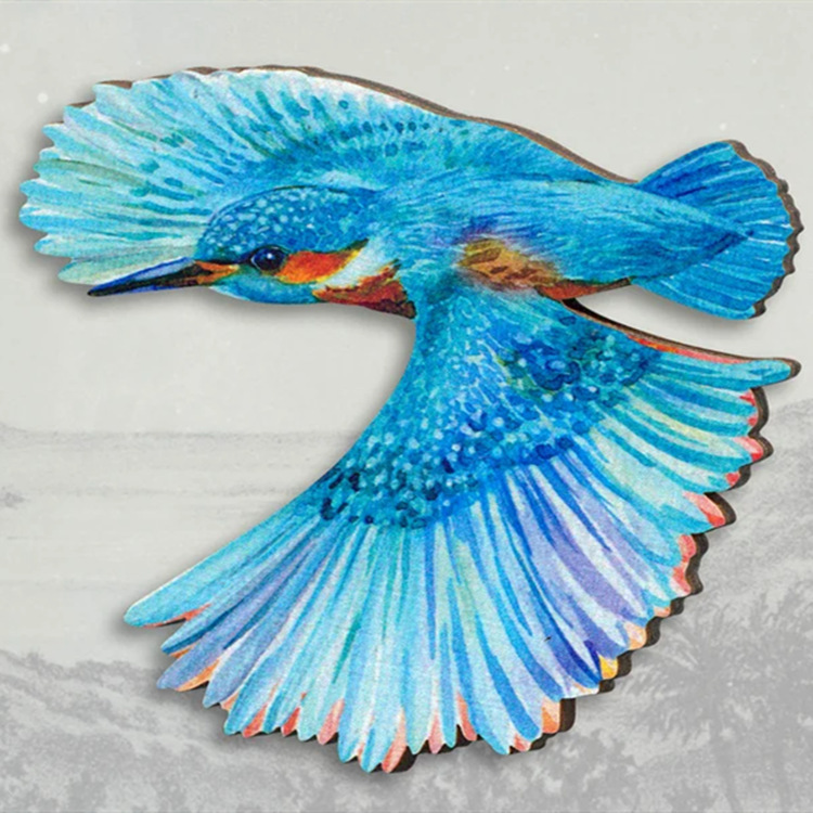Retro Bird Wood Printing Unisex Brooches display picture 2