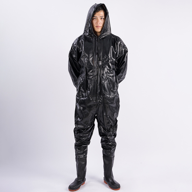 Hualing Raincoat Manufacturer Wholesale Thickened Adult Rubber and Plastic Waterproof Universal One-Piece Wading Pants