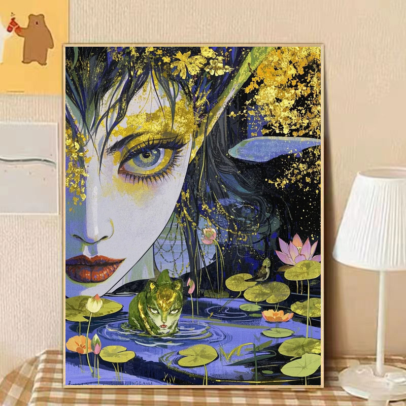 美女钻石画满钻新款手工画卧室学生新手钻石贴十字绣带框