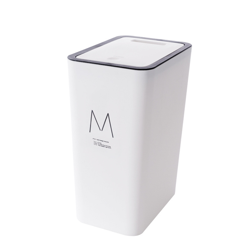 Papelera de inodoro hogar creativo cocina clasificación Push-tipo basura puede inodoro basura cesta de papel con tapa