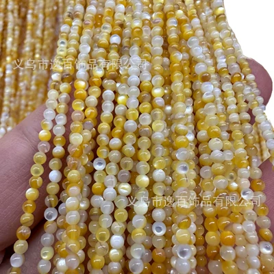 Natural Yellow Disc Shell Round Zərgərlik ara hissələri
