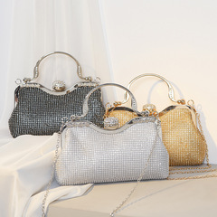 European and American cross-border retro evening banquet lady's diamond-embellished top-handle bag, versatile chandelier evening dress, suitable for both top-handle and cross-body bags