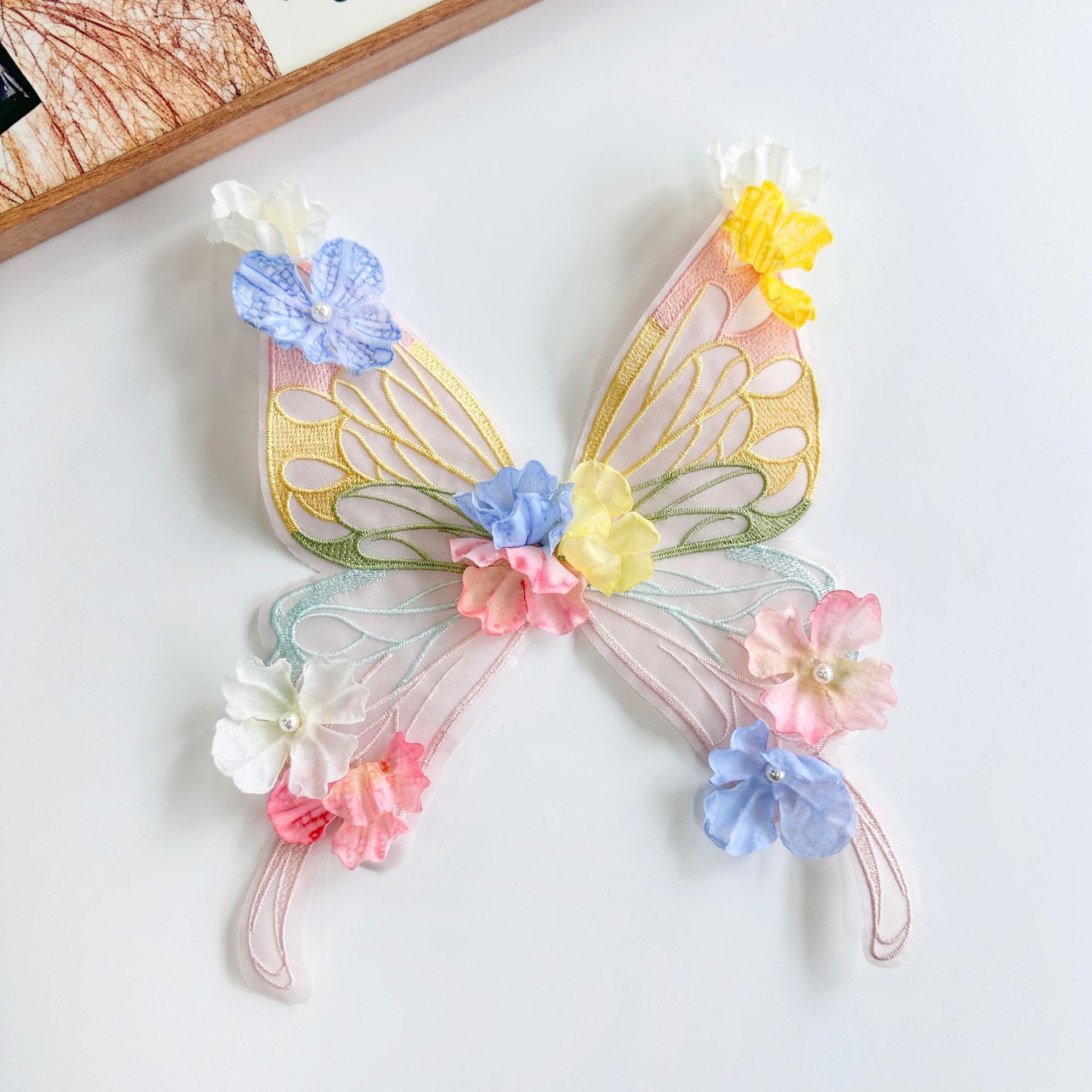 Horquilla con flor, pinza de pelo grande con mariposa, accesorio para el cabello de estilo antiguo, accesorio para el cabello de princesa Hanfu súper mágico, accesorio dulce para el cabello de mascotas, horquilla con flor de seda.
