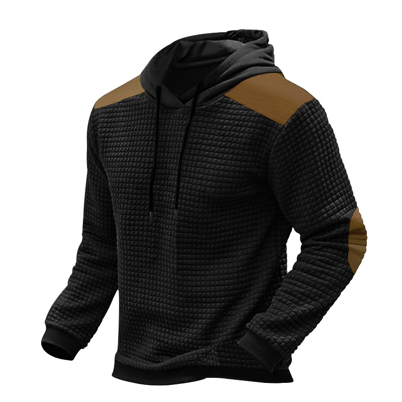 Monochrome Man- Cross-Border Foreign Trade American-Style Autumn And Winter European Size Men's Casual Color-Blocked Pullover Jacquard_voghion.com