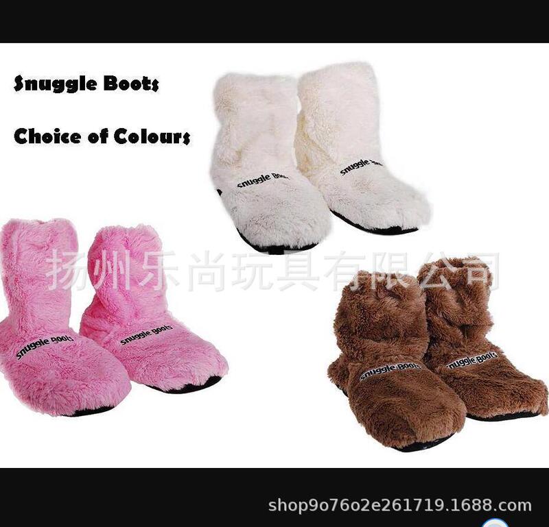 Long tube plush microwave oven heating boots slippers exported to Europe microwave oven heating insulation filling particles