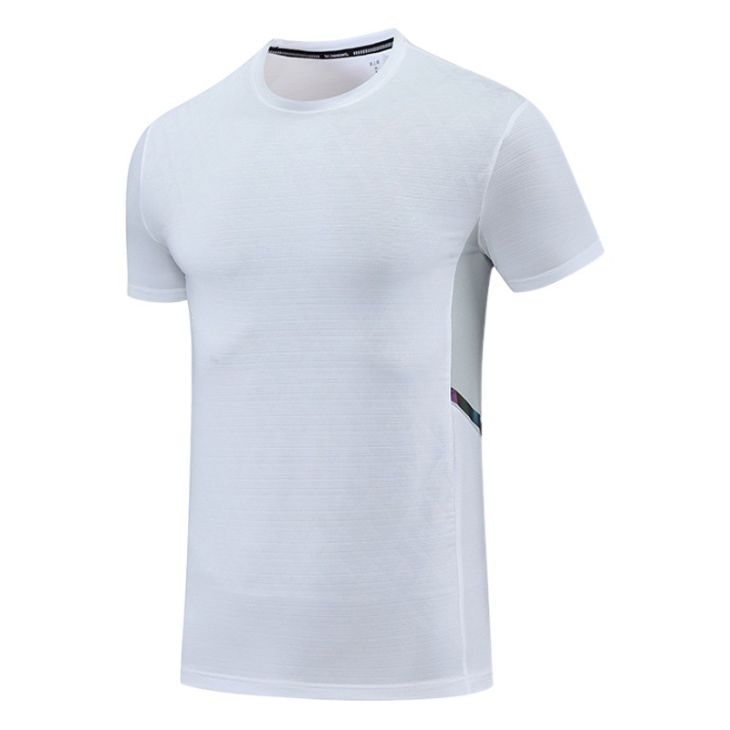 2022 verano hombres deportes hielo seda ropa de secado rápido manga corta T transfronteriza casual ligero fitness correr cuello redondo Camiseta