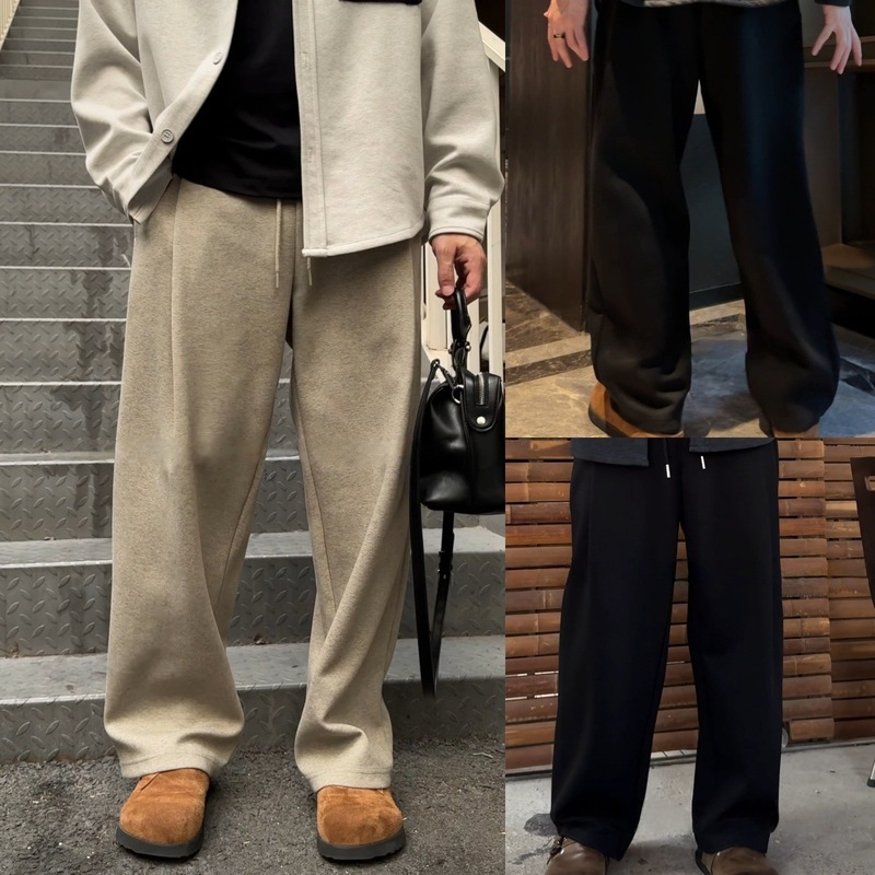秋季新款韩系男士百搭弯刀裤时尚潮流美式休闲小众设计感长裤男|undefined
